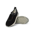 Sneakers - Bi-Material Microfiber & Leather Lace-Ups