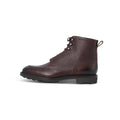 Boots - CRANLEIGH Grained Leather & Rubber Soles Lace-Ups Eyelets + Hooks