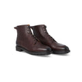 Boots - CRANLEIGH Grained Leather & Rubber Soles Lace-Ups Eyelets + Hooks