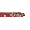 Belt - Natural Leather Embroidered Coloured Drawings