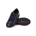 Sneakers - Patinated Leather & Rubber Soles Lace-Ups