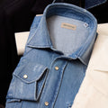 Shirt – Denim Cotton, Single Cuff, Snap-Button, Regular Fit