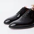 Oxfords – SINATRA Black Patent Leather Red Lining & Leather Soles Lace-Ups