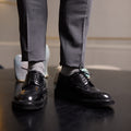 Brogue Medallion Derbies - Leather & Rubber Lug Soles Lace-Ups