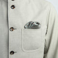 Jacket – Wool, Cotton & Silk Deconstructed Mao Collar Buttoned-100782898