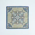 Pocket Square – Central Paisley Print With Thin Border Silk-100783159