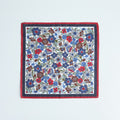 Pocket Square – Floral Print With Border Linen-100783169
