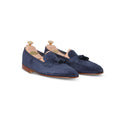 Unlined Tassel Loafers - PORTLAND Baby Calf Suede & Leather Soles + Apron