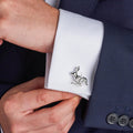 Cufflinks - Sterling Silver Hare With Sapphire Eyes
