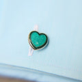 Cufflinks – Double Heart Sterling Silver & Enamel