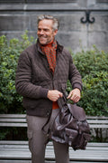 Jacket - Quilted Check Cotton & Cashmere Zipped + Buttoned