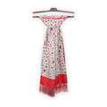 Scarf - Colorful Valentine's Day Silk + Fringes