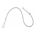 Bracelet Grey Thread Rhodium Silver & Heart Diamond - IDENTITY Collection