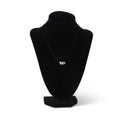 Thread Necklace - MARQUISE Rhodium Silver & Paved With Diamonds Around the Mask