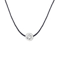 Thread Neckalce - IDENTITY Rhodium Silver & Solitary Diamond
