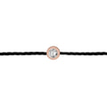 Bracelet Black Thread Rose Gold Plated & Round Diamond - IDENTITY Collection