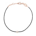 Bracelet Black Thread Rose Gold Plated & Round Diamond - IDENTITY Collection