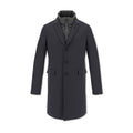 Dark Grey Cashmere Coat With Nylon Ulralight Bib