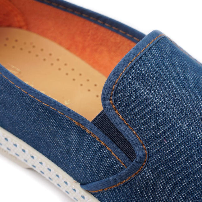Espadrilles - CLASSIC JEAN Medium Denim, Cotton Piping & Gum Soles
