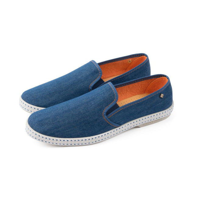 Espadrilles - CLASSIC JEAN Medium Denim, Cotton Piping & Gum Soles