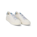 White And Grey-Blue Leather Sneakers