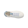 White And Grey-Blue Leather Sneakers