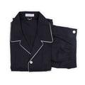 Pajamas Plain Colour With Piping Shirt Long Sleeves Buttoned + Pants Cotton