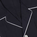 Pajamas Plain Colour With Piping Shirt Long Sleeves Buttoned + Pants Cotton
