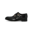 Double Monks Plain Colour Bi-Material Leather And Alligator