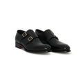 Double Monks Plain Colour Bi-Material Leather And Alligator