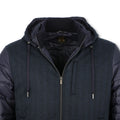 Bomber Jacket - Cotton, Wool & Polyester Stretch Removable Hood + Zipped