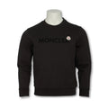 Sweatershirt - Cotton Crew Neck Flocked Moncler Logo