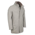 Car coat - Wool Removable Fur-Collar + Zipped