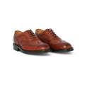 Wingtip Medallion Oxfords - HYTHE II Grained Leather & Leather Soles Lace-Ups