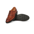Wingtip Medallion Oxfords - HYTHE II Grained Leather & Leather Soles Lace-Ups
