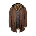 Double Coat - ANTONIUS Loden Wool Detachable Fur-Lined Bib + Hood