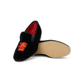 Slippers ALBERT Plain Colour Velvet With Regular Embroidery