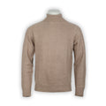 Cable Knit Sweater - Herringbone Effect Plain Cashmere Turtleneck Long Sleeves