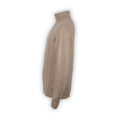Cable Knit Sweater - Herringbone Effect Plain Cashmere Turtleneck Long Sleeves