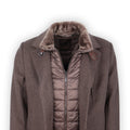 Double Coat - Wool, Polyester & Viscose, Detachable Bib + Fur Collar