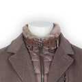 Double Coat - Wool, Polyester & Viscose, Detachable Bib + Fur Collar