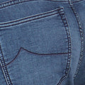 Jeans - BARD Jersey Cotton, Wool & Polyester Stretch Turquoise Patch
