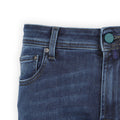 Jeans - BARD Cotton & Lyocell Stretch Turquoise Suede Patch