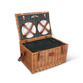 Picnic Basket - TRIANON Tartan Green Wicker For 6 Persons