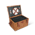 Picnic Basket - TRIANON Tartan Green Wicker For 4 Persons