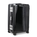 Suitcase - TRUNK ON WHEELS Light Polycarbonate Licorice Black With Black Leather Handles
