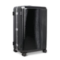 Suitcase - TRUNK ON WHEELS Light Polycarbonate Licorice Black With Black Leather Handles