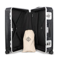 Suitcase - TRUNK ON WHEELS Light Polycarbonate Licorice Black With Black Leather Handles