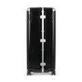 Suitcase - TRUNK ON WHEELS L Light Polycarbonate Licorice Black With Black Leather Handles