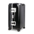 Suitcase - TRUNK ON WHEELS M Light Polycarbonate Licorice Black With Black Leather Handles